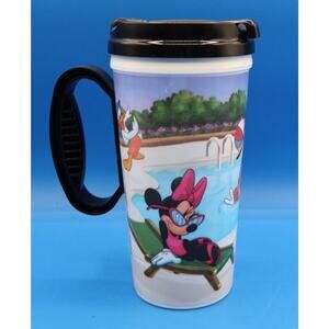 2009 Whirley Disney Parks Refillable Travel Cup Mug - Mickey Mouse Minnie Donald